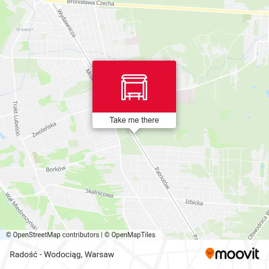 Radość - Wodociąg map