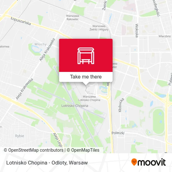 Карта Lotnisko Chopina - Odloty