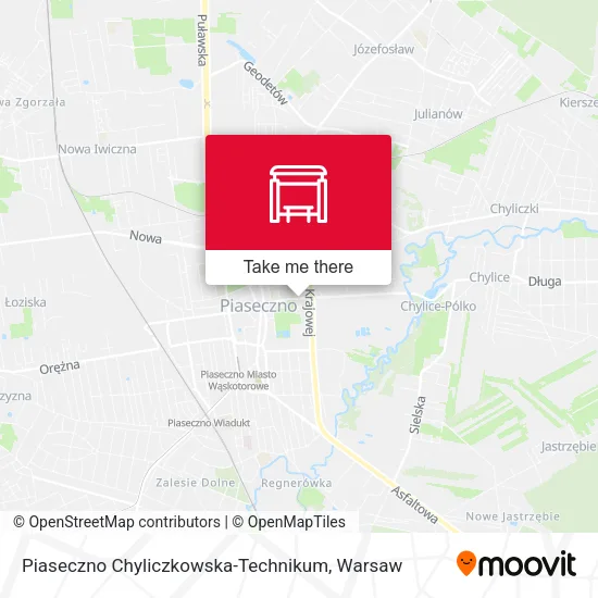 Карта Piaseczno Chyliczkowska-Technikum