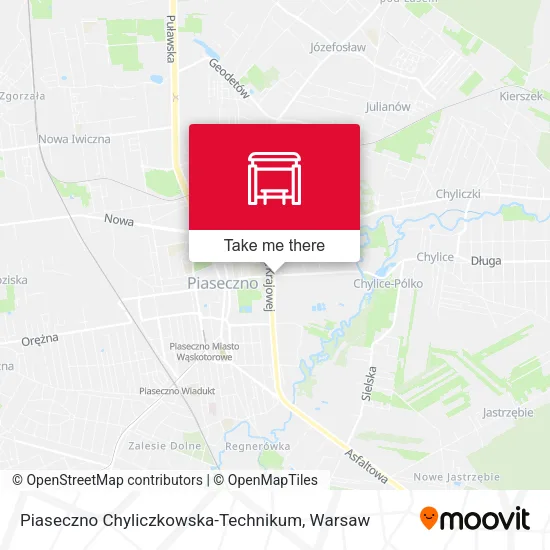 Карта Piaseczno Chyliczkowska-Technikum
