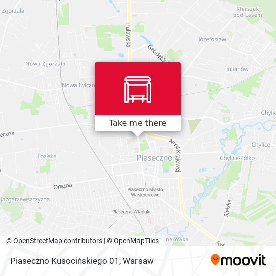 Piaseczno Kusocińskiego map