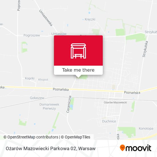 Карта Ożarów Mazowiecki Parkowa 02