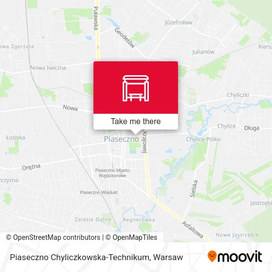 Карта Piaseczno Chyliczkowska-Technikum