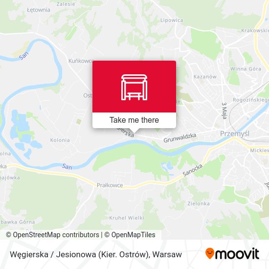 Węgierska / Jesionowa (Kier. Ostrów) map