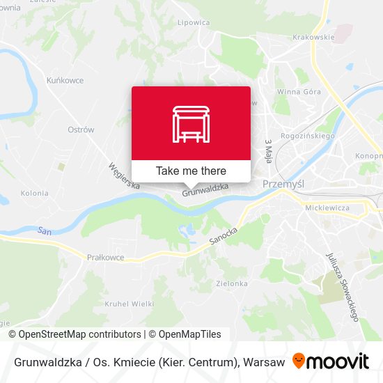 Grunwaldzka / Os. Kmiecie (Kier. Centrum) map