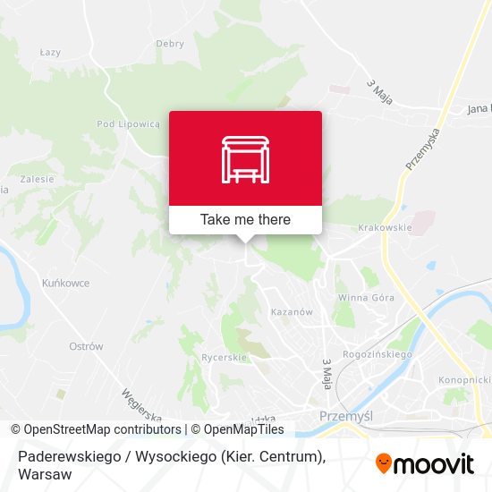 Paderewskiego / Wysockiego (Kier. Centrum) map