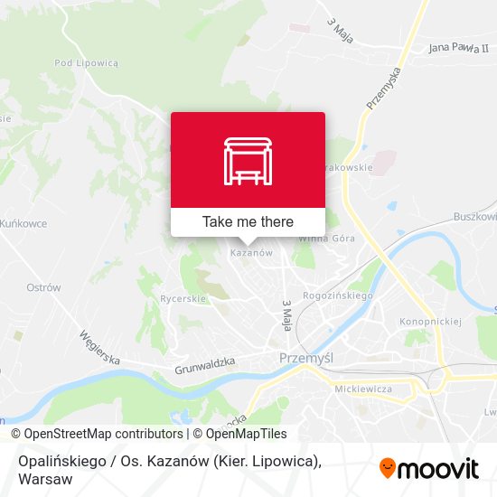 Opalińskiego / Os. Kazanów (Kier. Lipowica) map