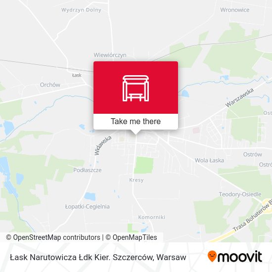 Łask Narutowicza Łdk Kier. Szczerców map