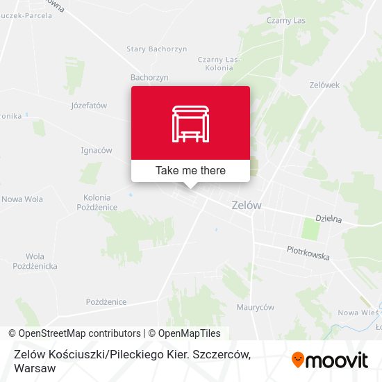 Zelów Kościuszki / Pileckiego Kier. Szczerców map