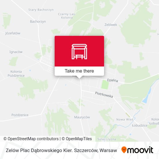 Zelów Plac Dąbrowskiego Kier. Szczerców map