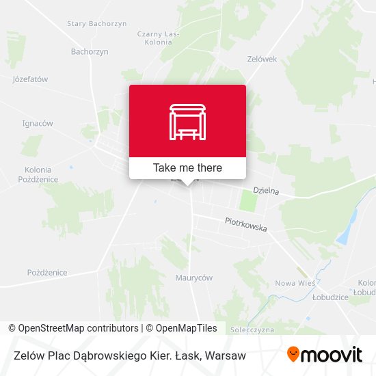 Карта Zelów Plac Dąbrowskiego Kier. Łask