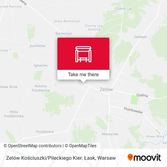 Zelów Kościuszki / Pileckiego Kier. Łask map