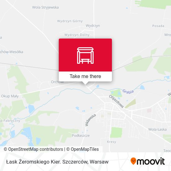 Łask Żeromskiego Kier. Szczerców map