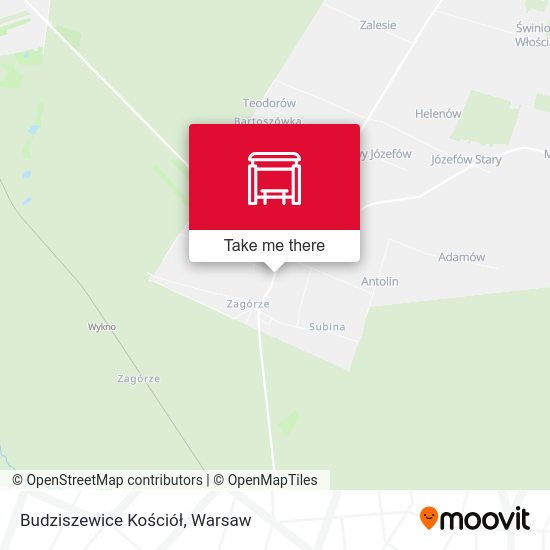 Budziszewice Kościół map