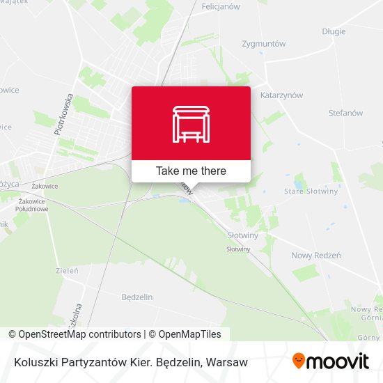 Koluszki Partyzantów Kier. Będzelin map