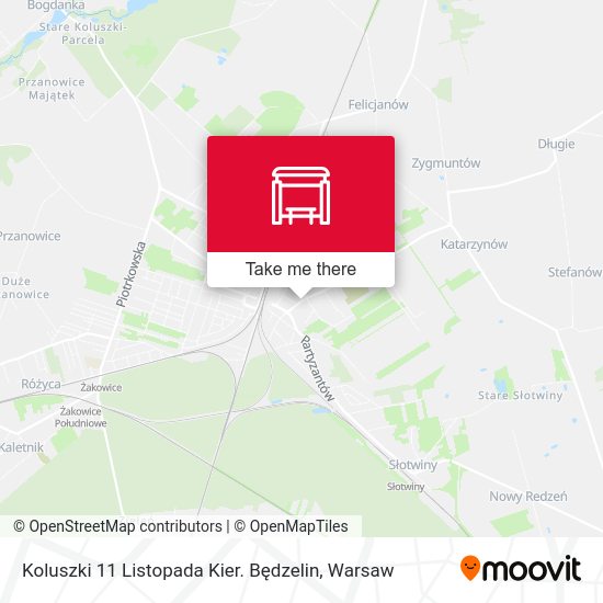 Koluszki 11 Listopada Kier. Będzelin map