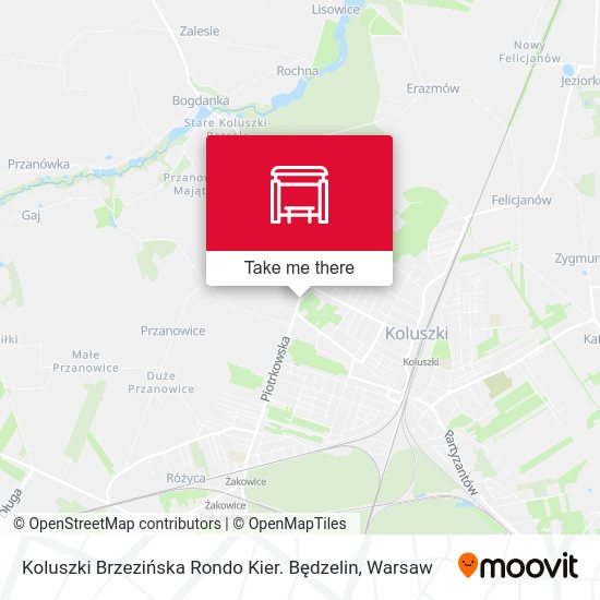 Koluszki Brzezińska Rondo Kier. Będzelin map