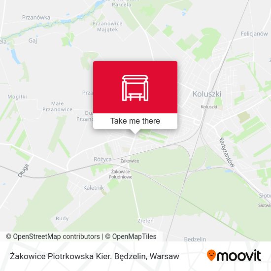 Карта Żakowice Piotrkowska Kier. Będzelin