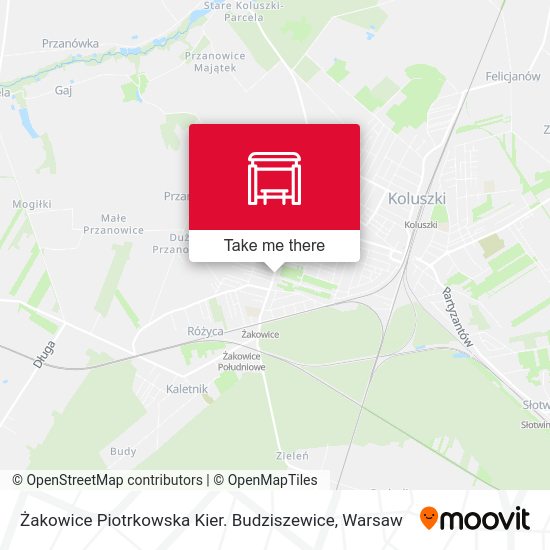 Карта Żakowice Piotrkowska Kier. Budziszewice