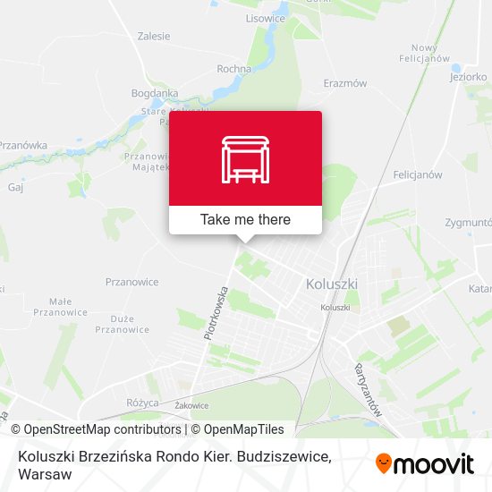 Koluszki Brzezińska Rondo Kier. Budziszewice map