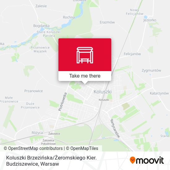 Карта Koluszki Brzezińska / Żeromskiego Kier. Budziszewice