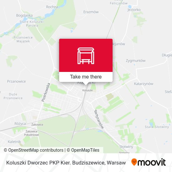 Koluszki Dworzec PKP Kier. Budziszewice map