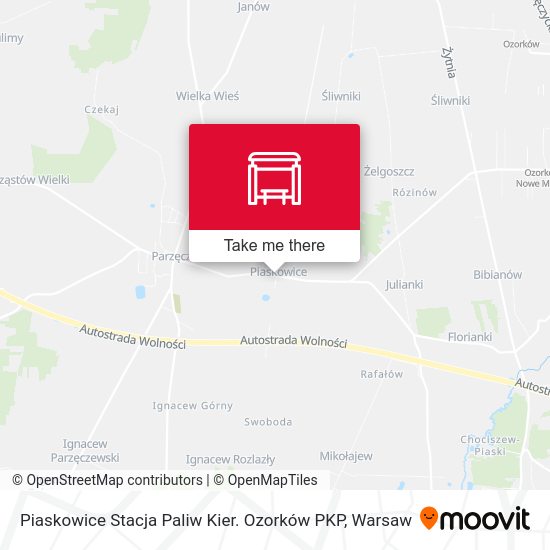 Piaskowice Stacja Paliw Kier. Ozorków PKP map