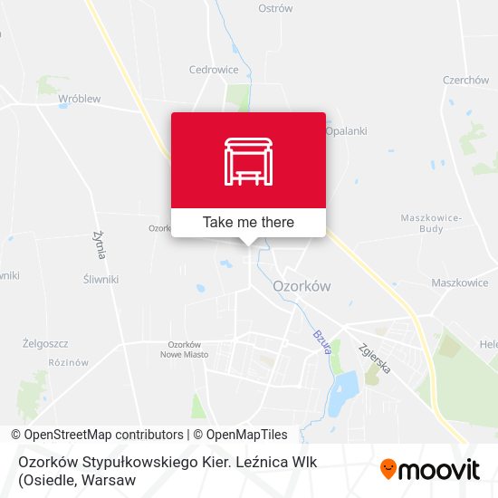 Ozorków Stypułkowskiego Kier. Leźnica Wlk map