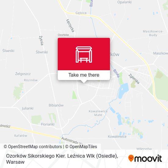 Ozorków Sikorskiego Kier. Leźnica Wlk (Osiedle) map