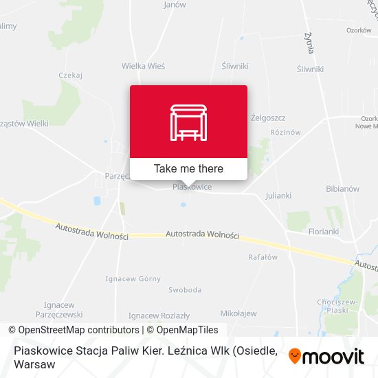 Piaskowice Stacja Paliw Kier. Leźnica Wlk map