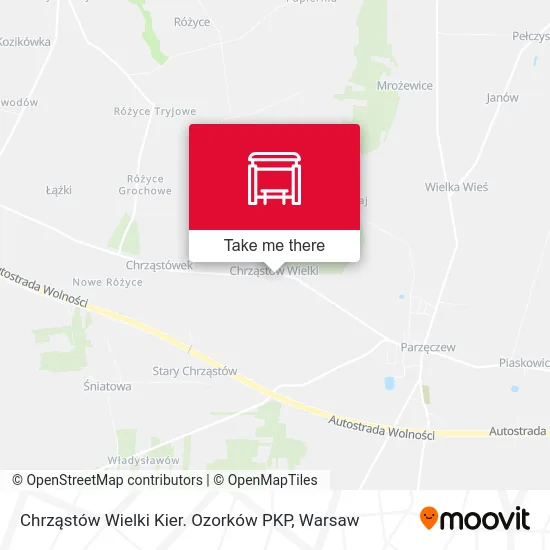 Chrząstów Wielki Kier. Ozorków PKP map