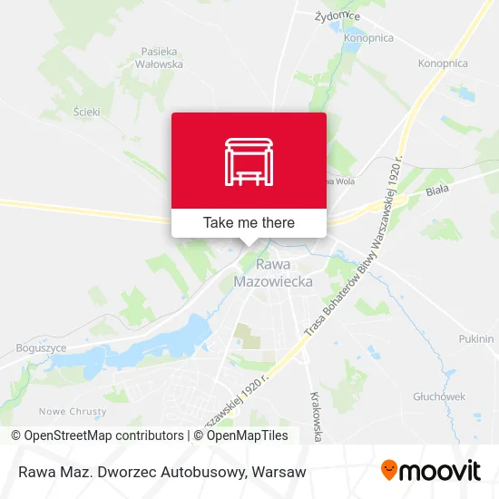 Rawa Maz. Dworzec Autobusowy map