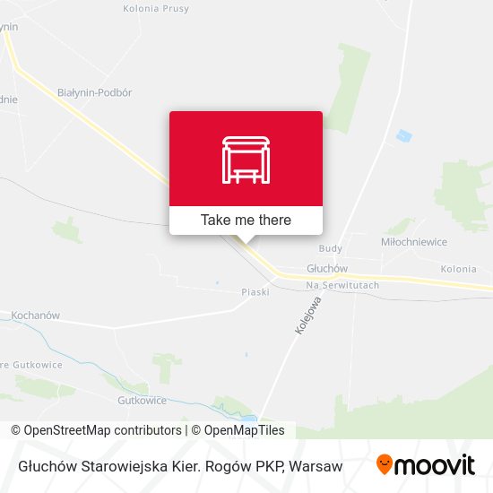 Głuchów Starowiejska Kier. Rogów PKP map