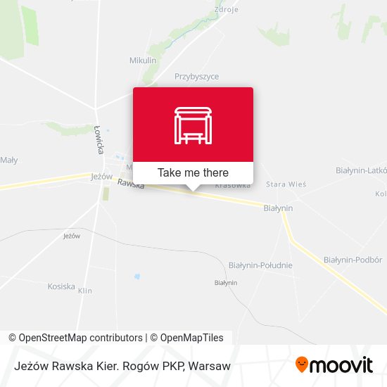 Карта Jeżów Rawska Kier. Rogów PKP