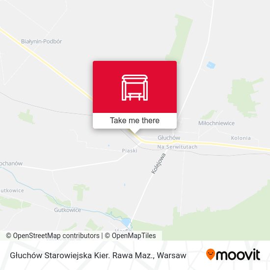 Głuchów Starowiejska Kier. Rawa Maz. map