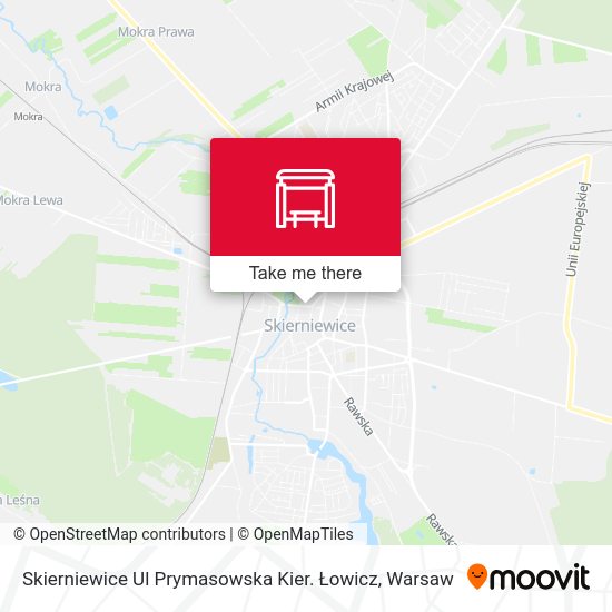 Skierniewice Ul Prymasowska Kier. Łowicz map