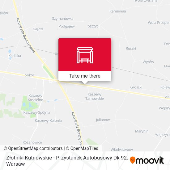 Złotniki Kutnowskie - Przystanek Autobusowy Dk 92 map