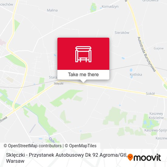 Карта Sklęczki - Przystanek Autobusowy Dk 92 Agroma / Gtl