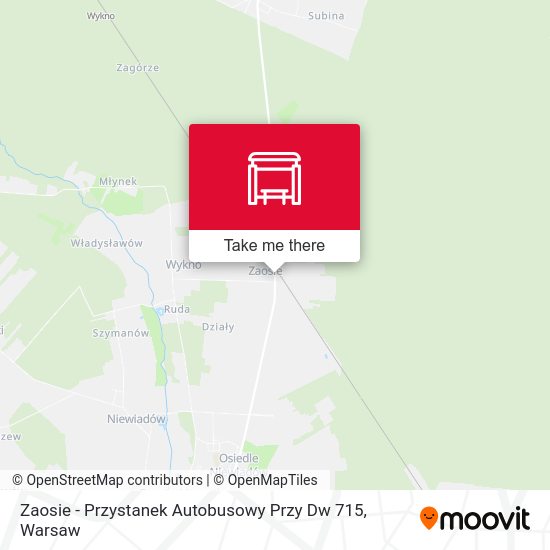 Карта Zaosie - Przystanek Autobusowy Przy Dw 715