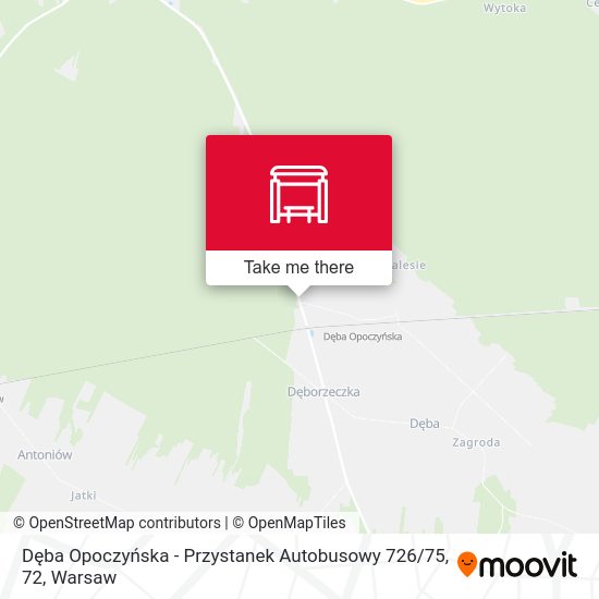 Dęba Opoczyńska - Przystanek Autobusowy 726 / 75, 72 map