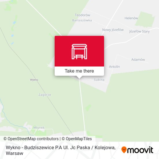 Wykno - Budziszewice P.A Ul. Jc Paska / Kolejowa map