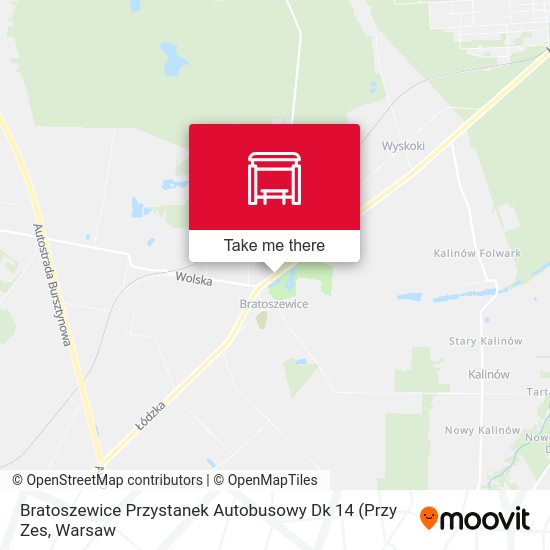 Карта Bratoszewice Przystanek Autobusowy Dk 14