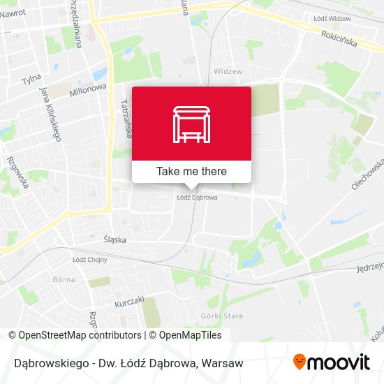 Dąbrowskiego - Dw. Łódź Dąbrowa map