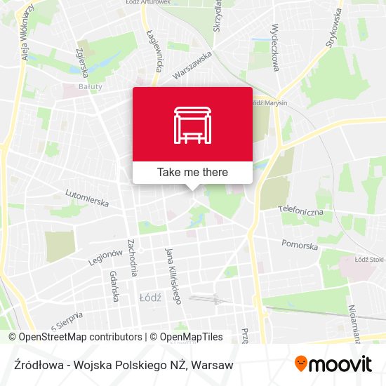 Źródłowa - Wojska Polskiego NŻ map