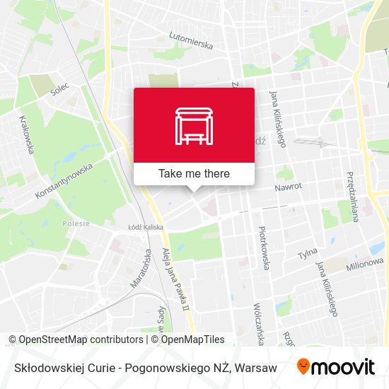 Skłodowskiej Curie - Pogonowskiego NŻ map