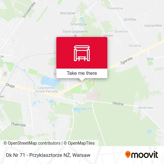 Карта Dk Nr 71 - Przyklasztorze NŻ