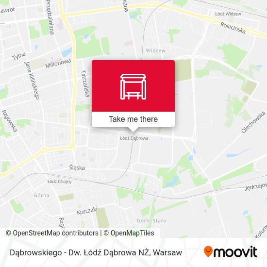 Dąbrowskiego - Dw. Łódź Dąbrowa NŻ map