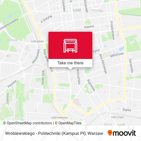 Wróblewskiego - Politechniki (Kampus Pł) map