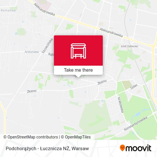 Podchorążych - Łucznicza NŻ map