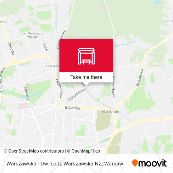 Warszawska - Dw. Łódź Warszawska NŻ map